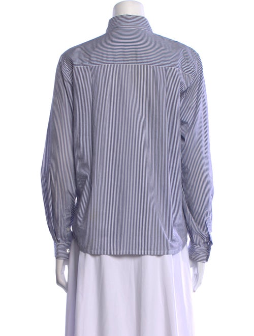 Celine Striped Long Sleeve Button-Up Top