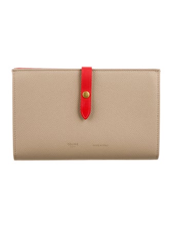 Celine Multifunction Strap Wallet Leather French Purse