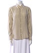 Celine Silk Striped Button-Up Top
