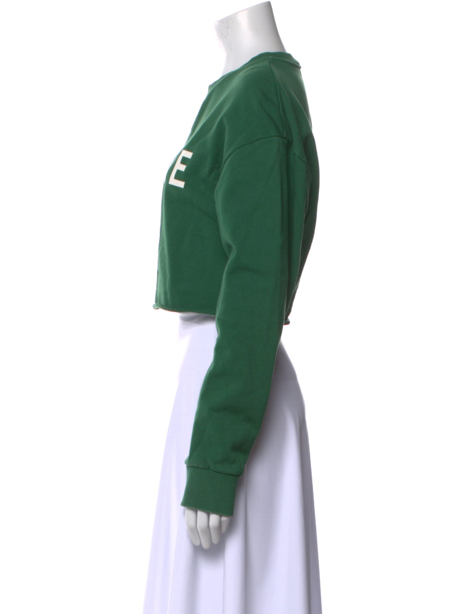 Celine Graphic Print Crew Neck Crop Top