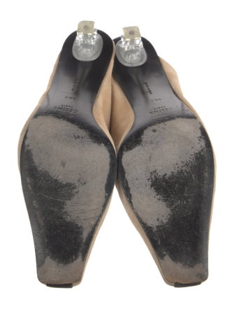 Celine Suede Leather Trim Embellishment Mules