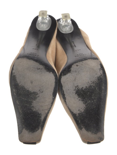 Celine Suede Leather Trim Embellishment Mules