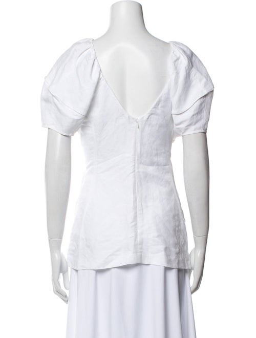 Celine Linen Crew Neck Button-Up Top