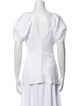 Celine Linen Crew Neck Button-Up Top