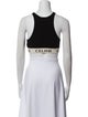 Celine Graphic Print Scoop Neck Crop Top