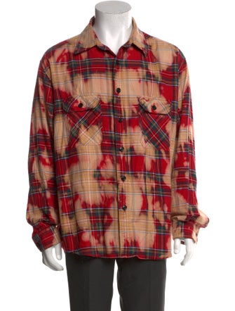 Celine Plaid Print Long Sleeve Shirt