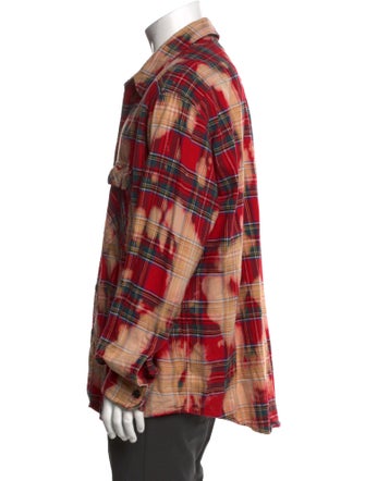 Celine Plaid Print Long Sleeve Shirt