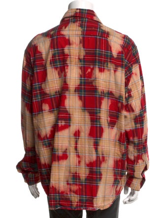 Celine Plaid Print Long Sleeve Shirt