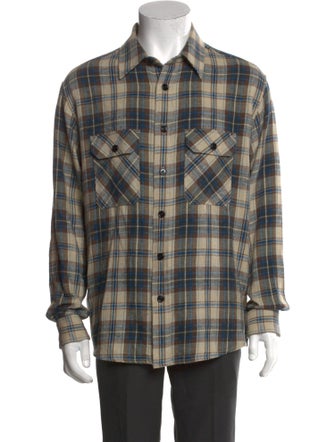 Celine Plaid Print Long Sleeve Western Shirt