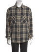 Celine Plaid Print Long Sleeve Western Shirt