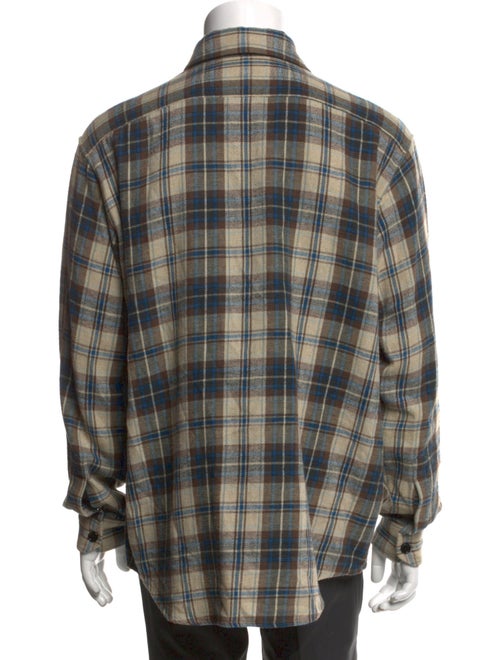 Celine Plaid Print Long Sleeve Western Shirt