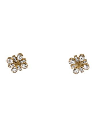 Celine Strass Daisy Stud Earrings