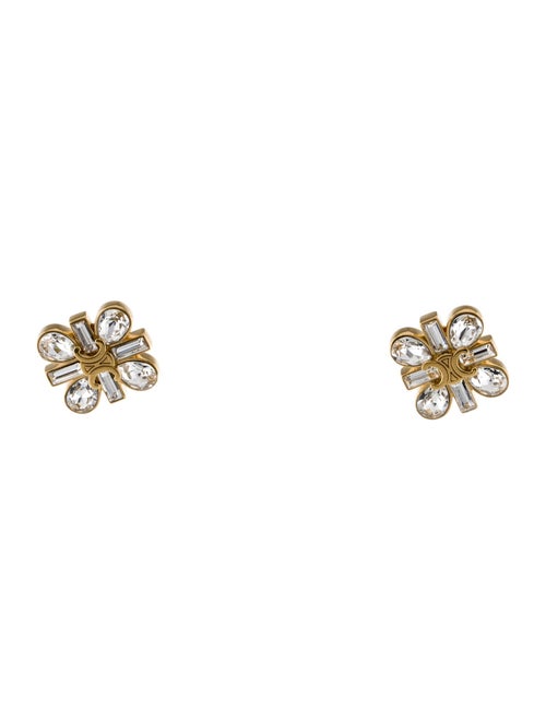 Celine Strass Daisy Stud Earrings