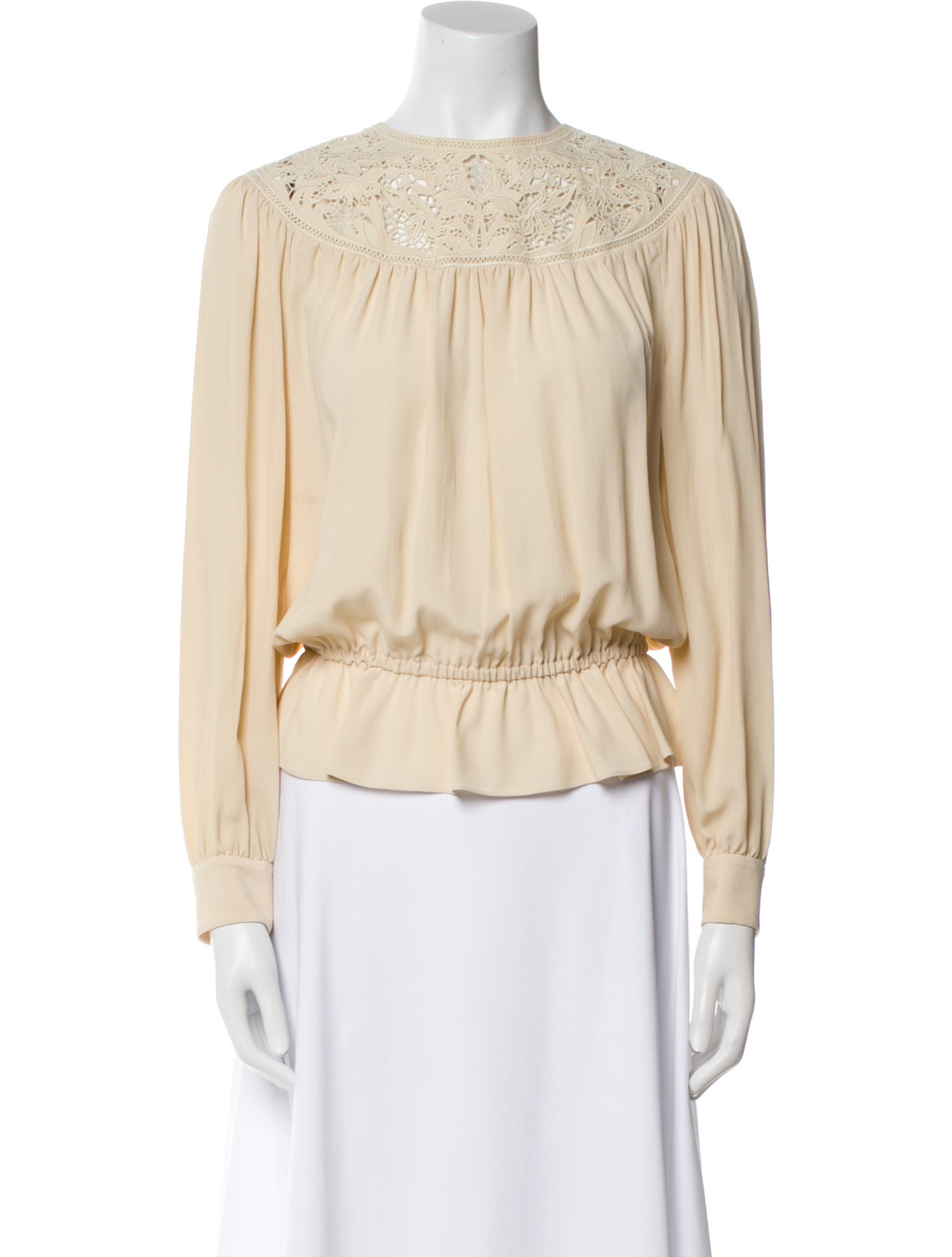 Celine Off-The-Shoulder Long Sleeve Blouse