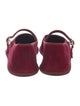 Celine Velvet Leather Trim Embellishment Mary Jane Flats