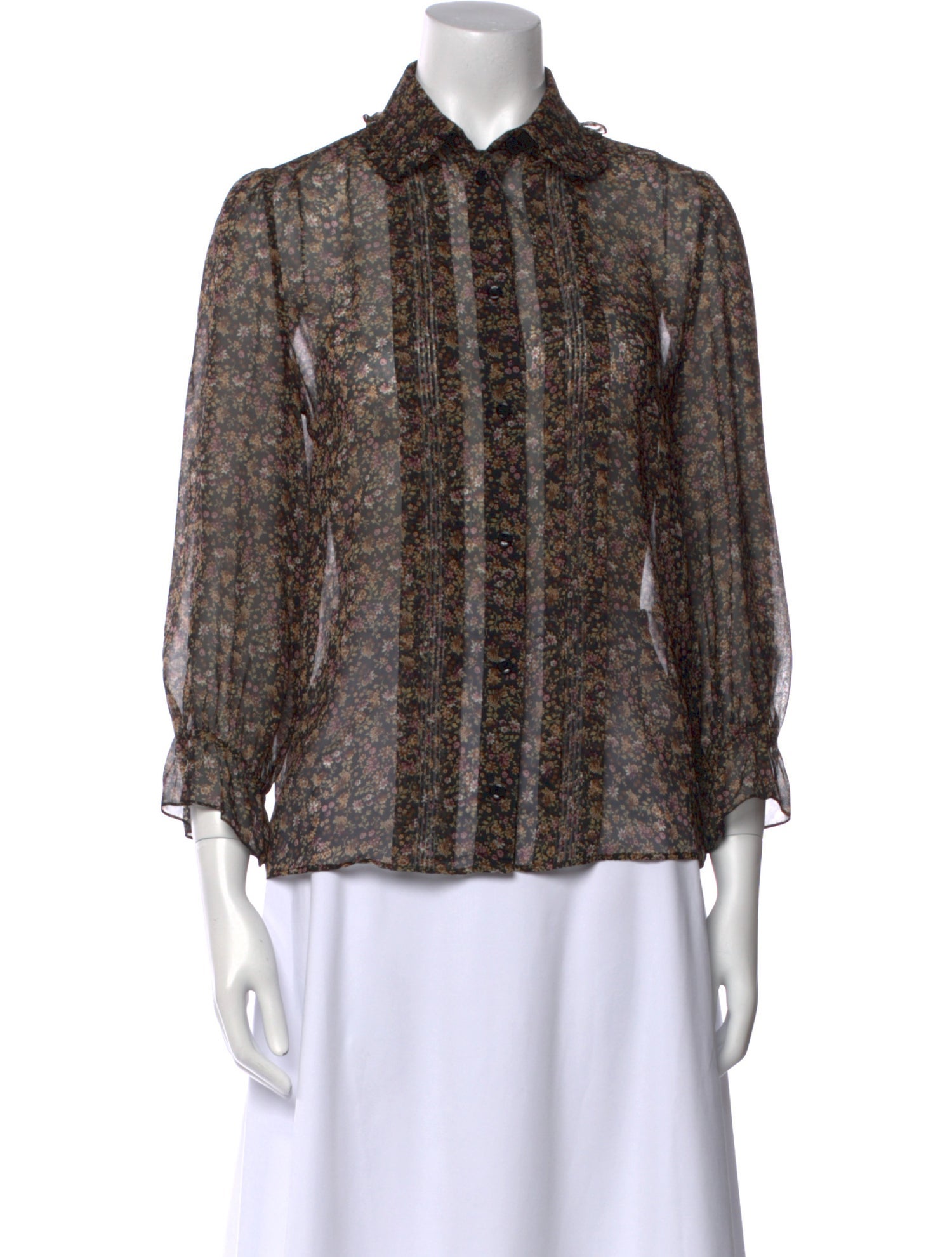 Celine Printed Three-Quarter Sleeve Blouse