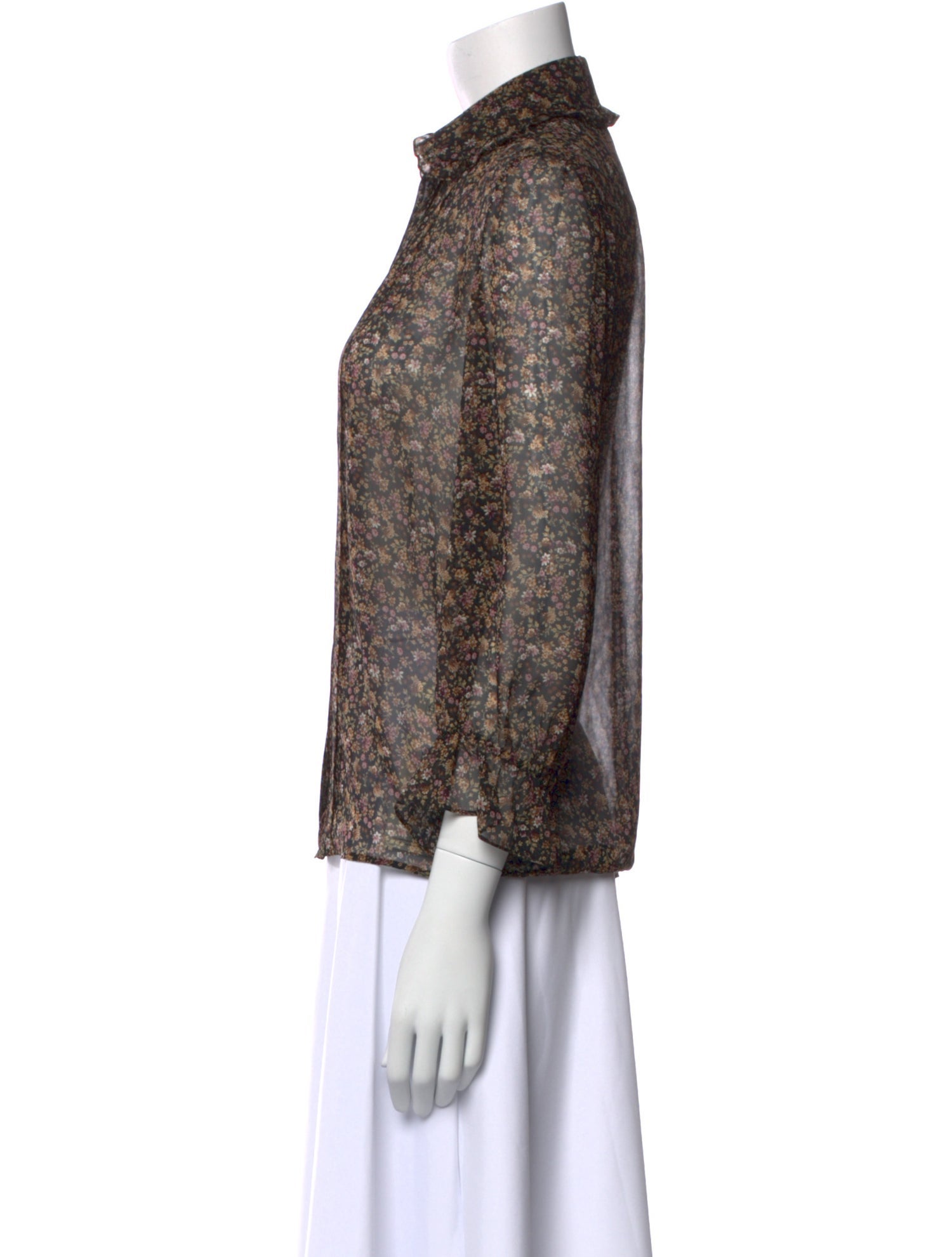 Celine Printed Three-Quarter Sleeve Blouse