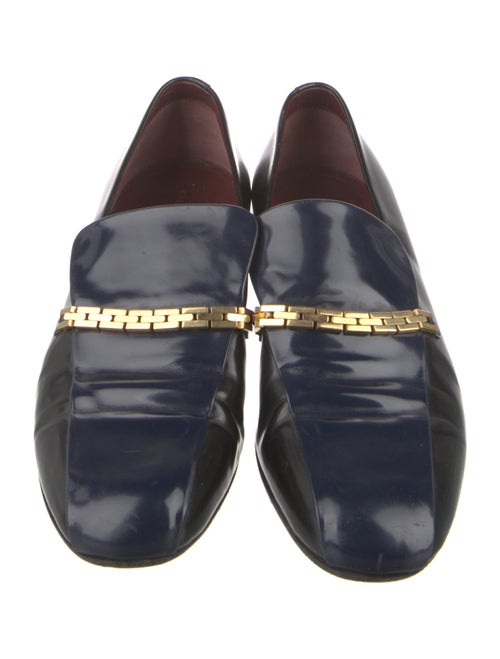 Celine Leather Chain-Link Accents Loafers