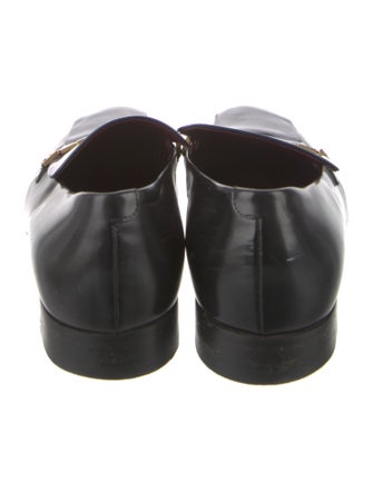 Celine Leather Chain-Link Accents Loafers