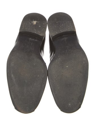 Celine Leather Chain-Link Accents Loafers