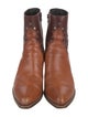Celine Leather Colorblock Pattern Moto Boots