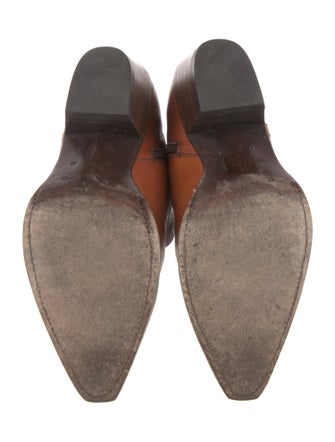 Celine Leather Colorblock Pattern Moto Boots