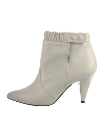 Celine Leather Ruffle Embellishment Boots