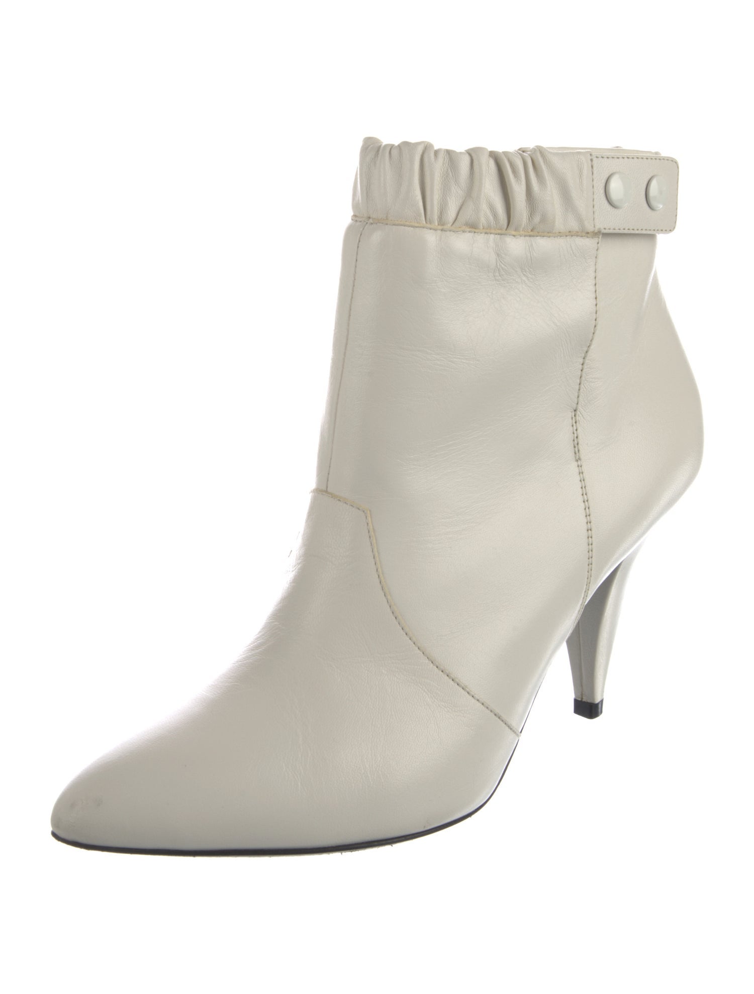 Celine Leather Ruffle Embellishment Boots