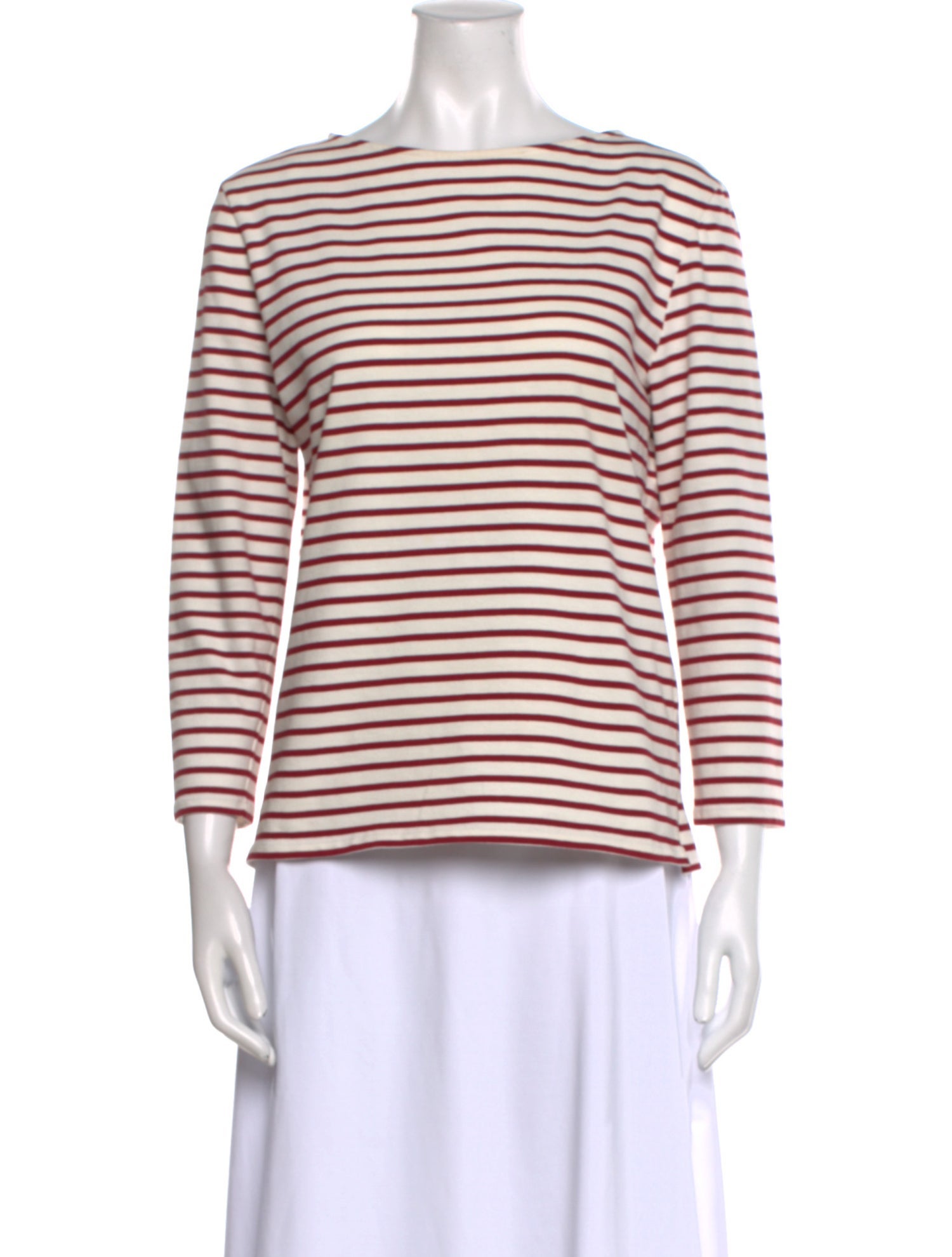 Celine Striped Bateau Neckline Top