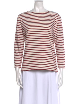 Celine Striped Bateau Neckline Top