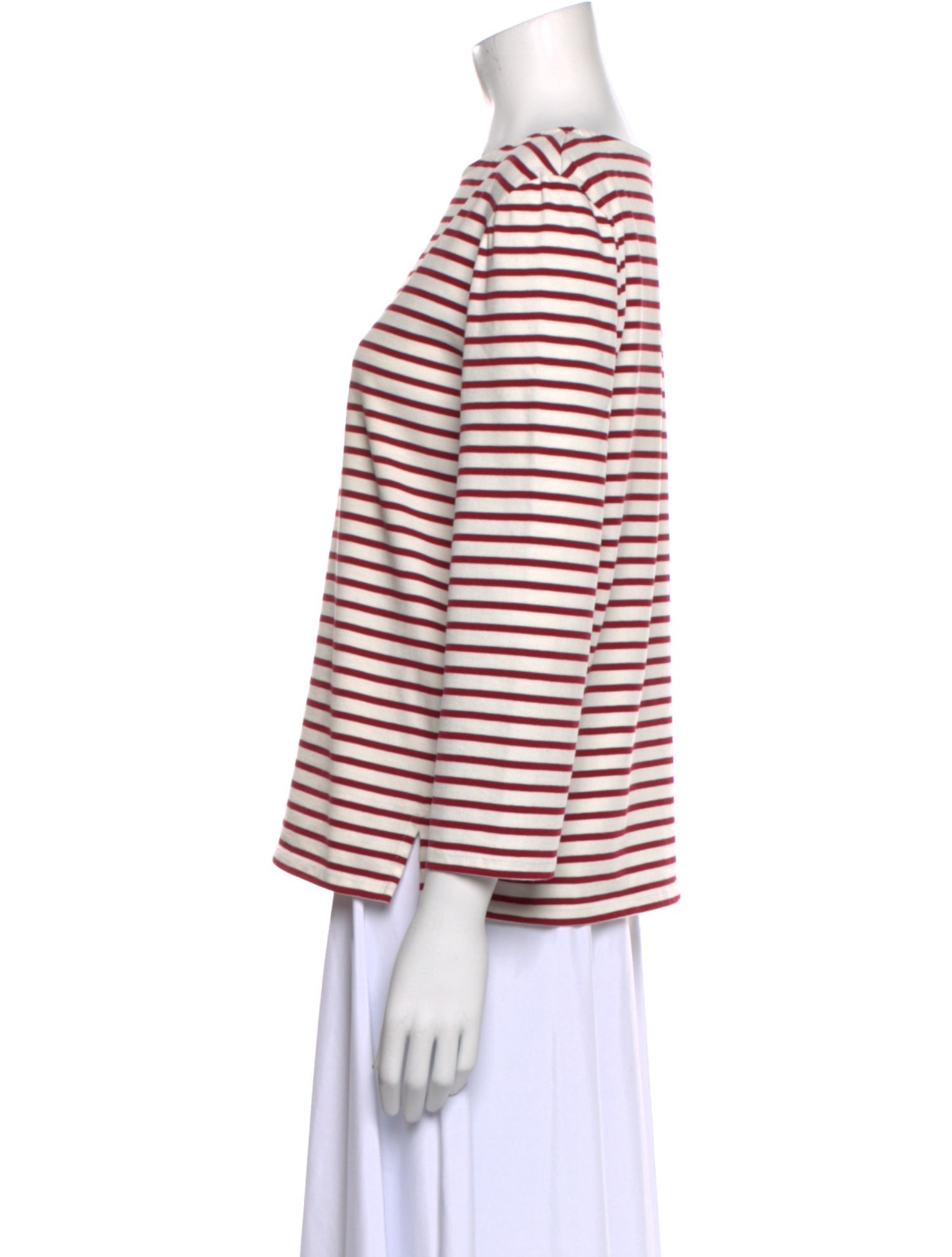 Celine Striped Bateau Neckline Top