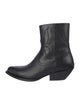 Celine Leather Embroidered Accent Western Boots