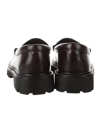 Celine Leather Chain-Link Accents Loafers
