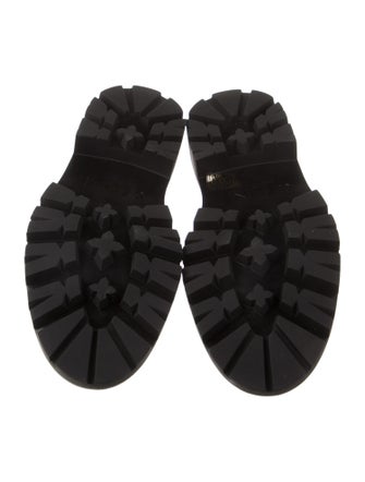 Celine Leather Chain-Link Accents Loafers