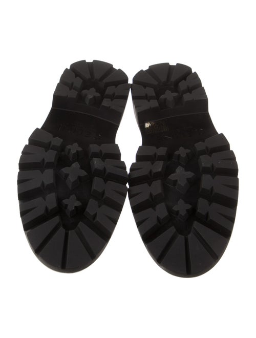 Celine Leather Chain-Link Accents Loafers