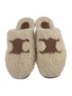 Celine Shearling Graphic Print Mules