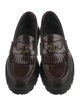 Celine Leather Fringe Trim Accent Loafers