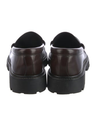 Celine Leather Fringe Trim Accent Loafers