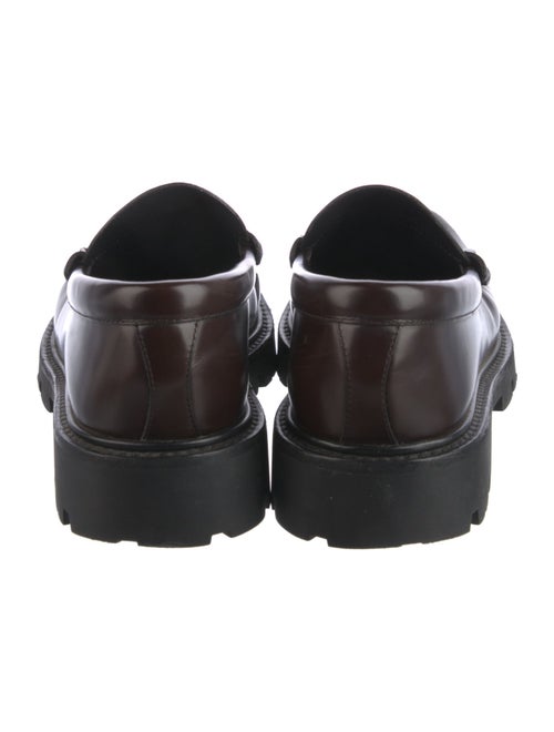 Celine Leather Fringe Trim Accent Loafers