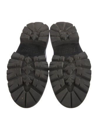 Celine Leather Fringe Trim Accent Loafers