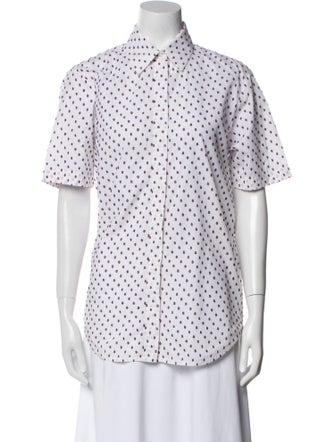 Celine Polka Dot Print Short Sleeve Shirt
