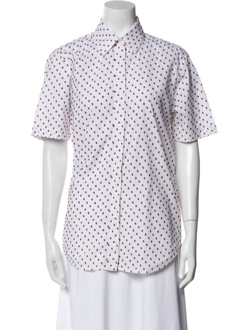 Celine Polka Dot Print Short Sleeve Shirt