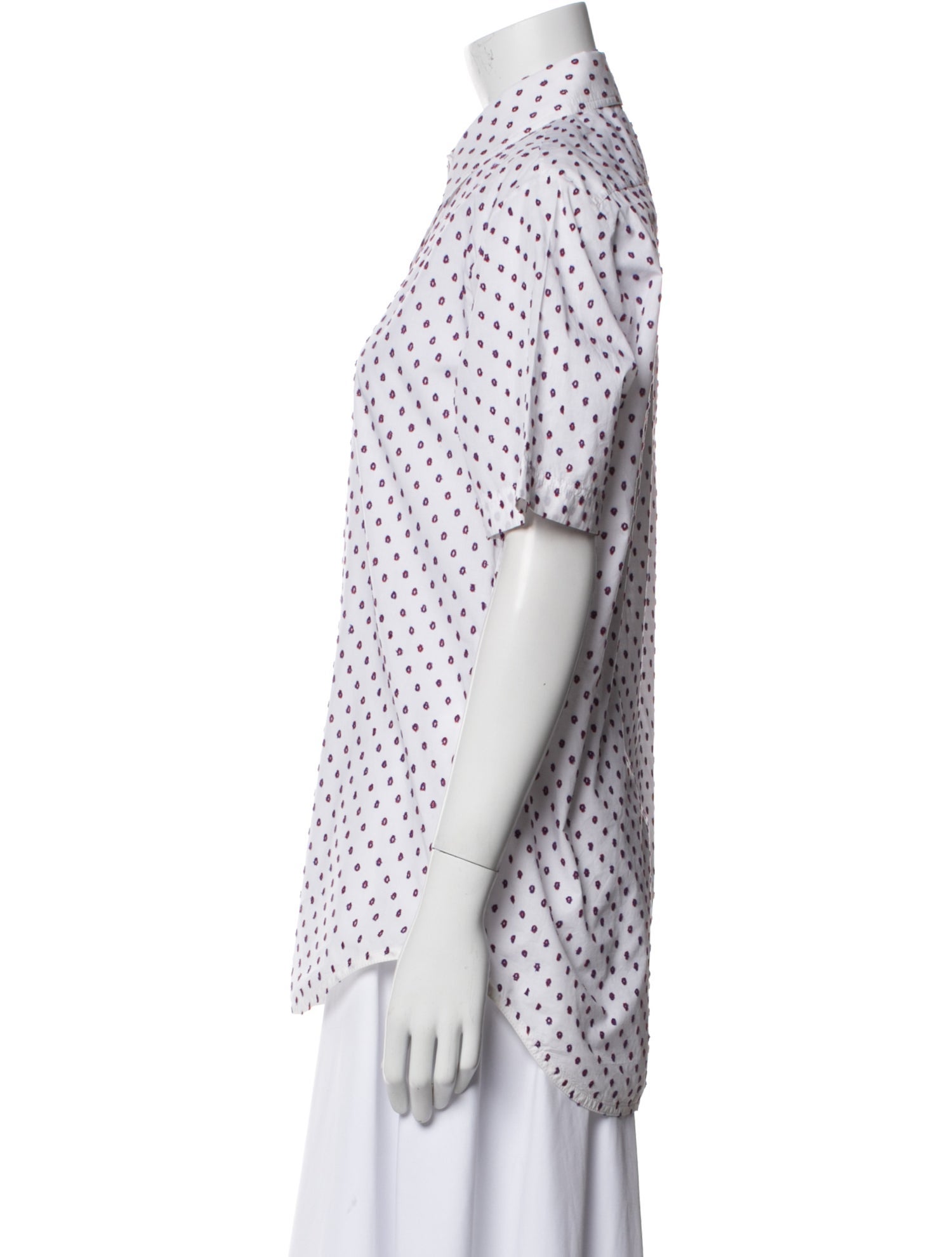 Celine Polka Dot Print Short Sleeve Shirt