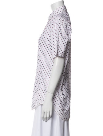 Celine Polka Dot Print Short Sleeve Shirt