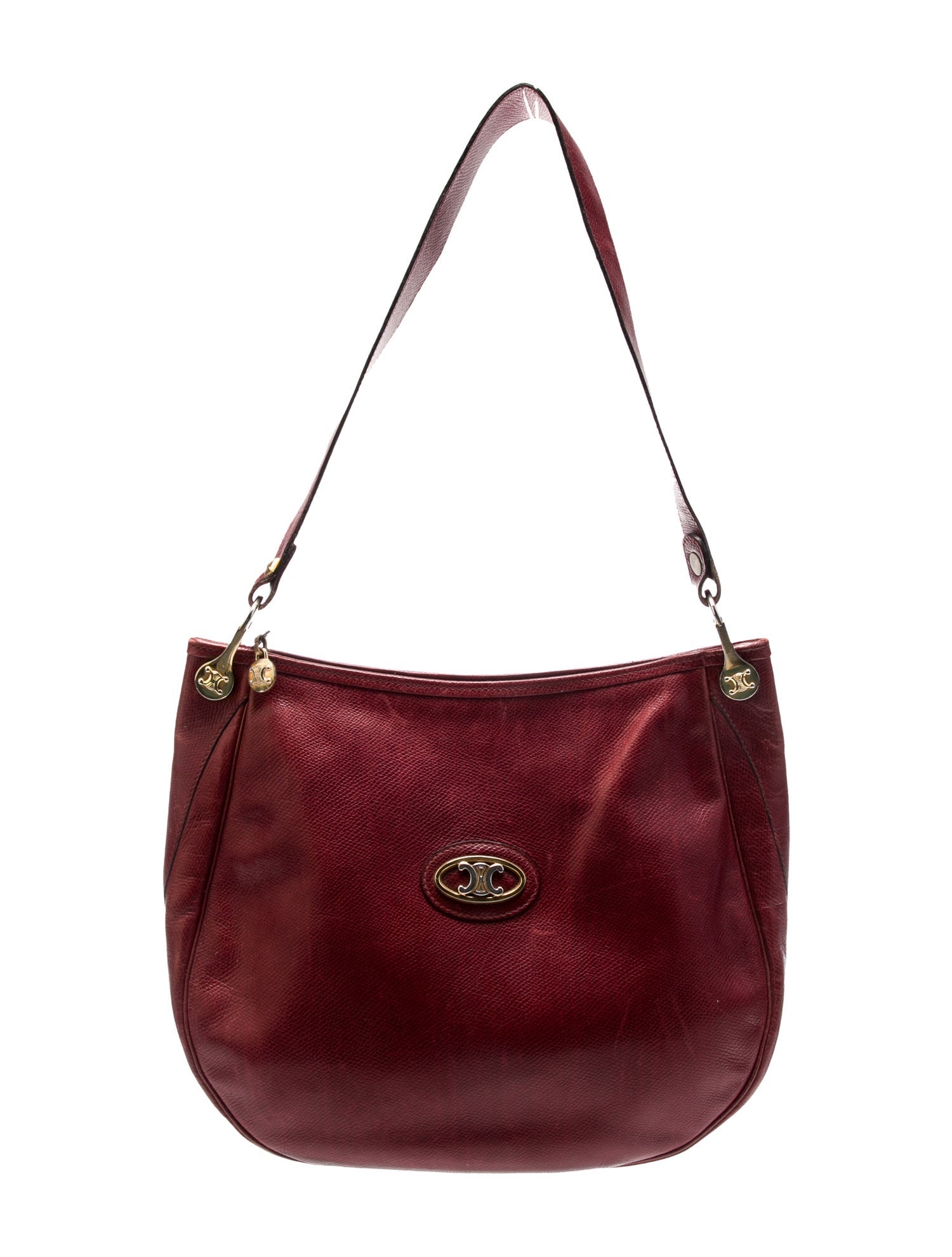 Celine Leather Shoulder Bag Medium Vintage