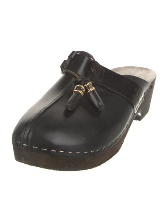 Celine Leather Tassel Accents Mules