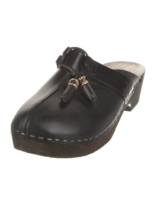 Celine Leather Tassel Accents Mules