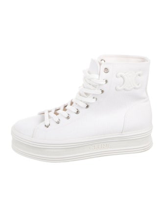 Celine Canvas Leather Trim Embellishment Sneakers