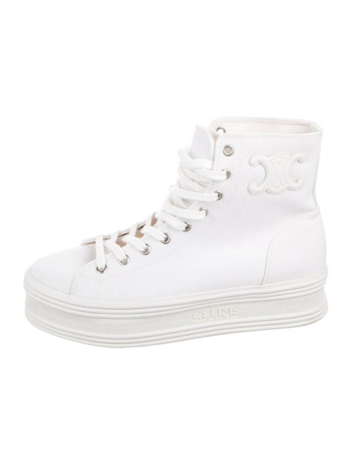 Celine Canvas Leather Trim Embellishment Sneakers