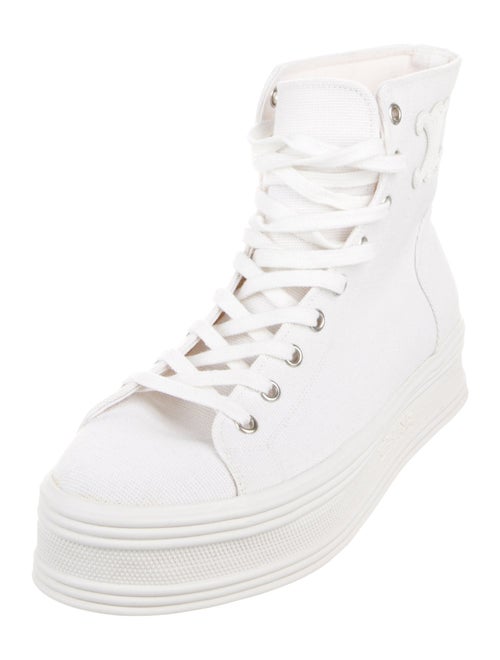 Celine Canvas Leather Trim Embellishment Sneakers